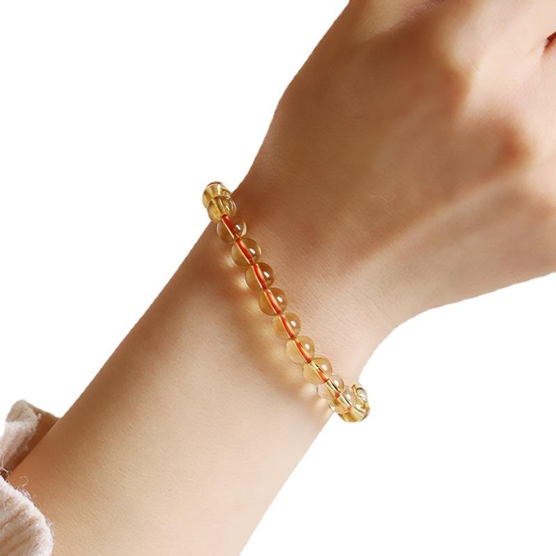 Natural Crystal Natural yellow citrine single-strand bracelet Jade