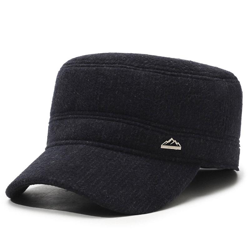 Winter Men'S Hats Middle-Aged And Elderly Men'S Ear Caps Outdoor Thickened Flat-Top Hats Grandpa Hats Dad Hats Peaked Caps