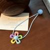 Colored Hollow Flower Elastic with High Elasticity for Long Hair, Double-headed Beads, and A High Ponytail Hair Rope.