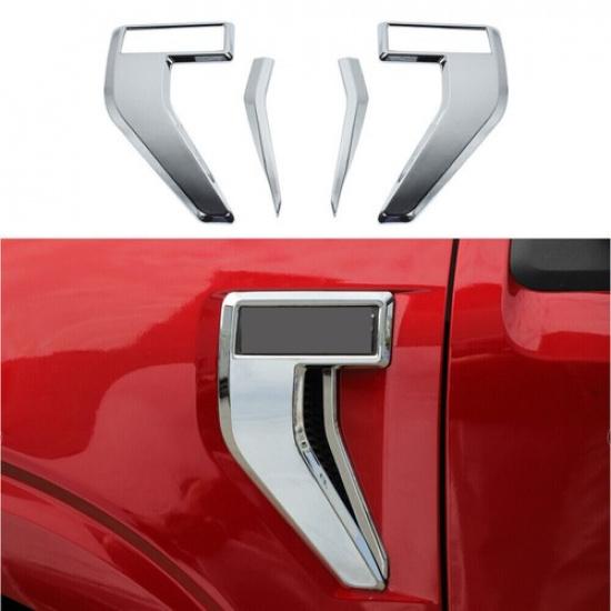 Front Fender Side Vent Outlet Cover Trim For Ford F150 + Chrome Accessories