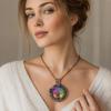 Rainbow Solar Quartz Gemstone Tree of Life Pendant Handmade Copper Wire Wrapped Boho Necklace Healing Crystal Jewelry