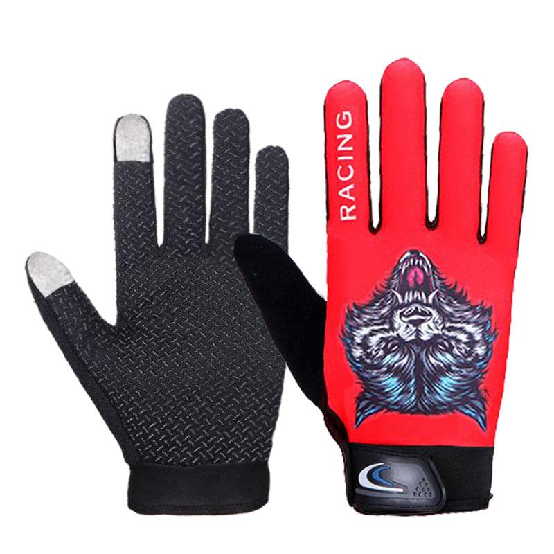 

Cycling sports gloves non-slip, breathable and shockproof full finger long finger one size fits all червоний