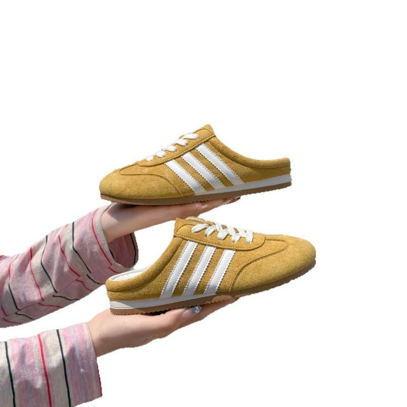 New bag head half slippers women's summer wear versatile single shoes flat women's shoes one foot sandals