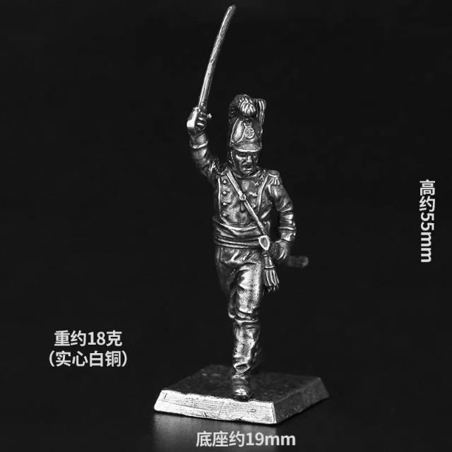 Miniature Napoleonic Wars Soldiers Figures Set Metal Flat Army Men Collection for Home Office Desk Decoration Game Chess Pieces