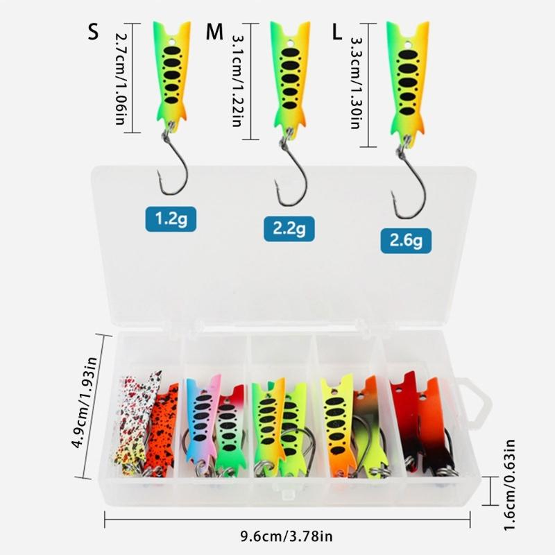 10Pcs Trout Fishing Spoons Lures Set Fishing Spinners Metal Hard Baits with Single Hook Sequins Baits Easy to Use