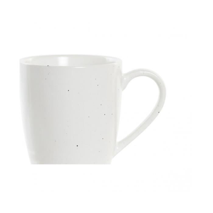 Ensemble de 4 mugs - DKD Home Decor - Bois d'hévéa - Blanc - 300 ml - Design moderne
