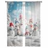 Vánoční a zimní sněhulák Závěsy do obývacího pokoje Ložnice Domácí dekorace Okno Voál Tyl Závěsy na závěsy