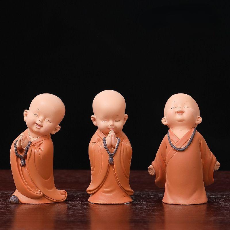 Mini Monk Living Room Resin Decoration Home TV Cabinet Porch Car Mounted Office Tea Table Decoration Handicrafts
