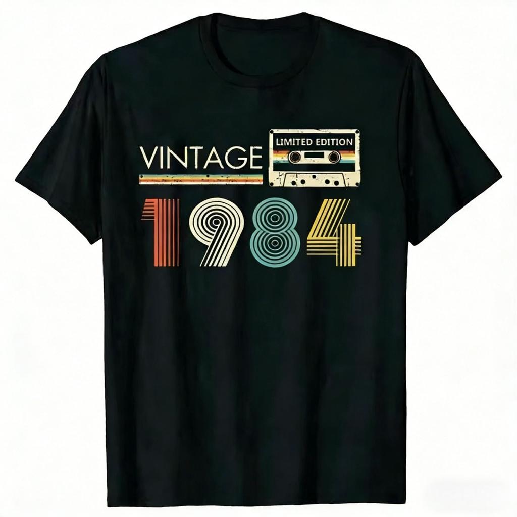 New Vintage1984 1980 1977 1978 1979 1986 1982 1986 1983 1981 1982 1976 Limited Edition Cassette Birthday Gift 1988 T Shirts