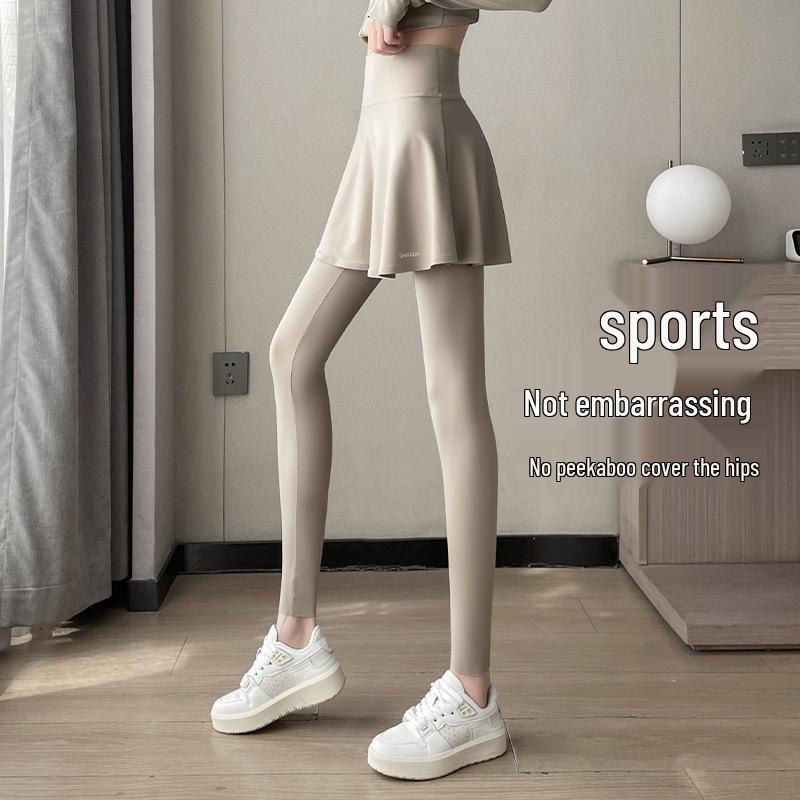 

Women s Quick-Dry Two-Piece Skirted Sports Pants - Autumn Yoga & Training Wear L