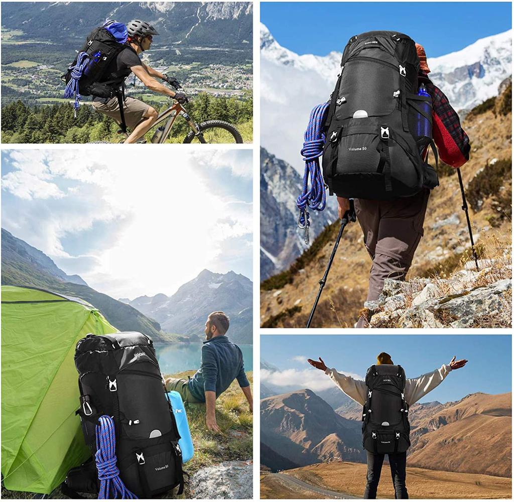 Rucksack Climbing 50L Outdoor Bag Backpack Zack Large Capacity Waterproof Hydration Rain Cover Included Multifunctional Ultra Lightweight Storage
