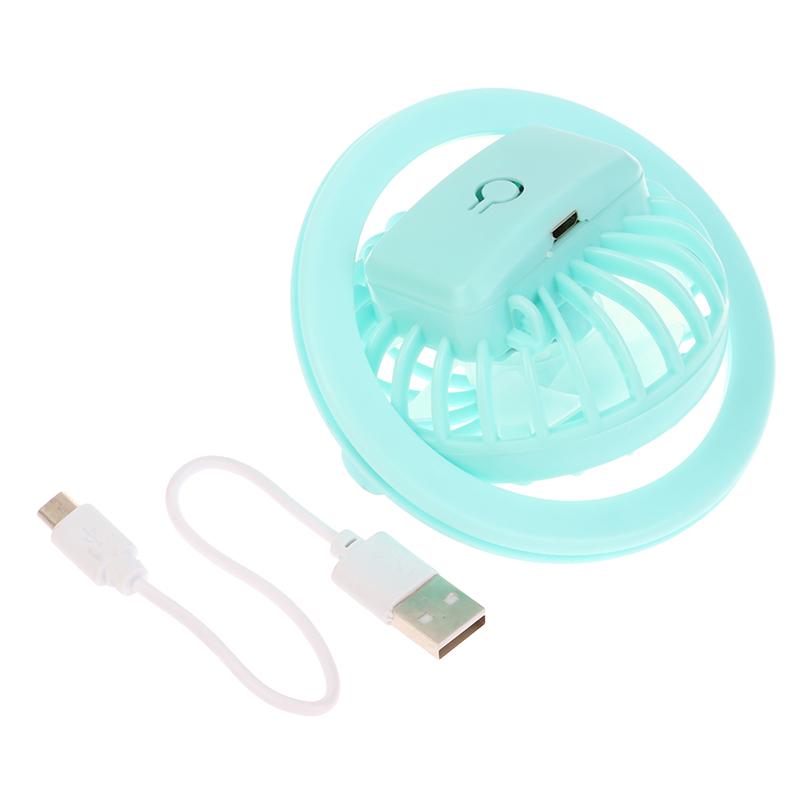 Usb Charging Fan 360° Rotating Small Fan Cooling Fan Portable Fan For Children Summer Fan Hat Accessories