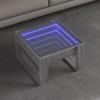 VidaXL Coffee Table with Infinity LED Sonoma Grey 50x53x30 Cm, Side Table, Living Room Table, Side Table, Sofa End Table, 847628