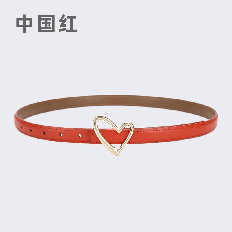 Ladies Belt Jeans Decorative Belt Wind Simple Leather Belt Trendy Love Buckle