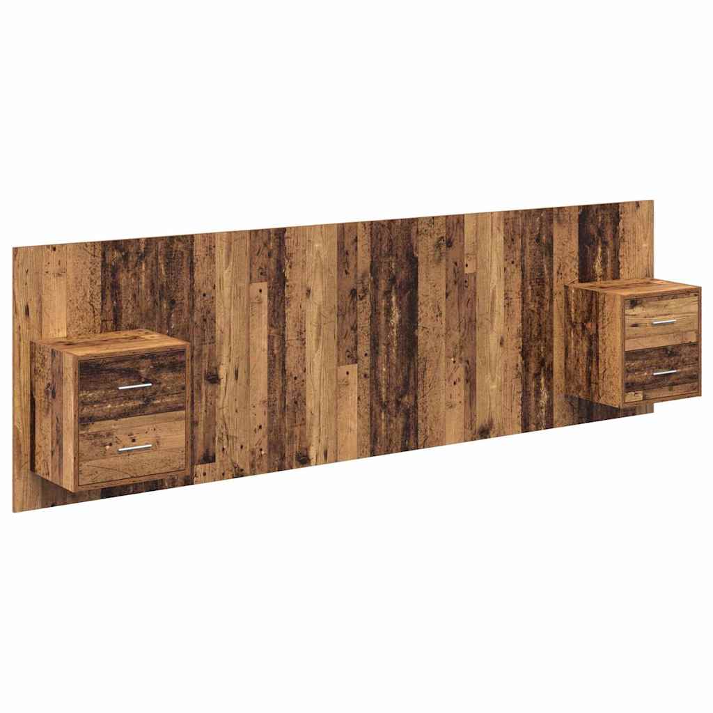 Headboard with Cabinet and Drawers 3 pcs Reclaimed Wood Wood Based Material