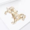 4-Color Alloy Running Horse Brooch Pins Fashion Exquisite Zodiac Horse Badge Women Kid'S Clothes Backpack Brooches New Year Gift