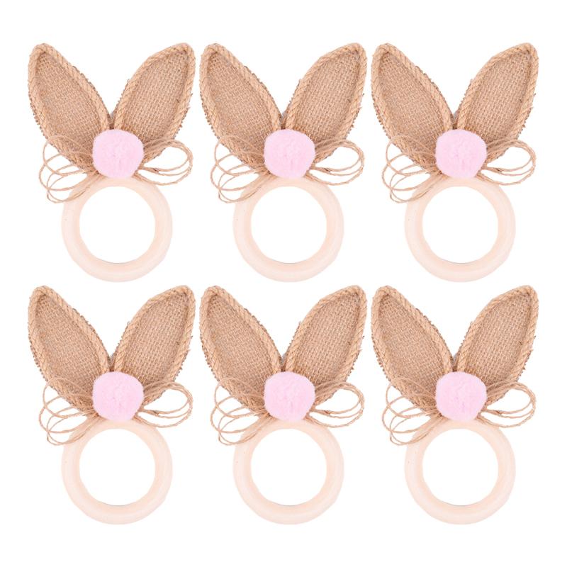 

Rabbit Ears Napkin Rings, Circle Napkin Rings, Napkin Buttons Restaurant Bar Family Dinner Accessories Easter Festive Atmosphere розовый