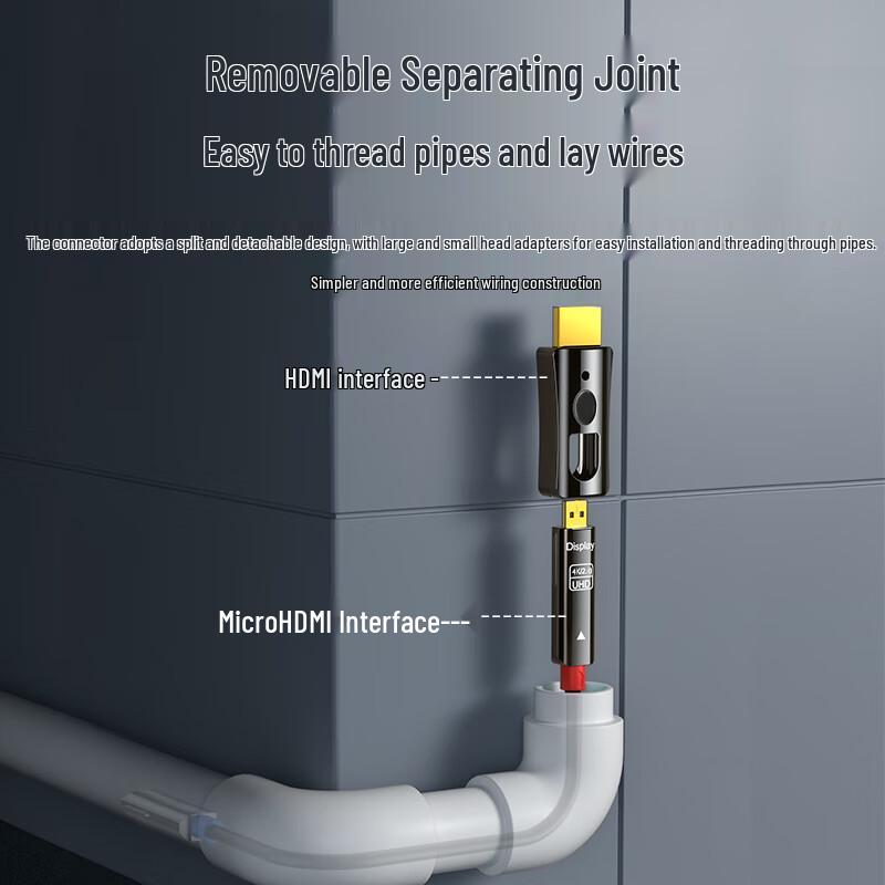 Zhongtianhengke 4K@60Hz Detachable Fiber Optic HDMI Cable
