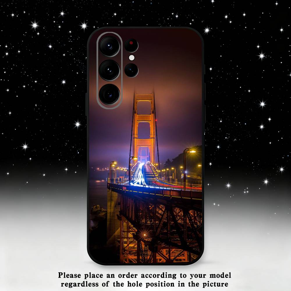 USA Golden Gate Bridge  Phone Case For Samsung S25,S24,S21,S22,S23,S30,Ultra,S20,Plus,Fe,Lite,Note,10 Black Soft Shell