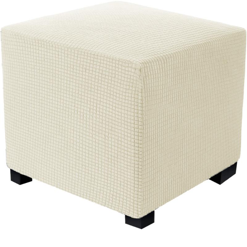 1PC Jacquard Stretch Ottoman Stool Cover Elastic Square Footstool Covers All-inclusive Durable Footrest Slipcovers Living Room
