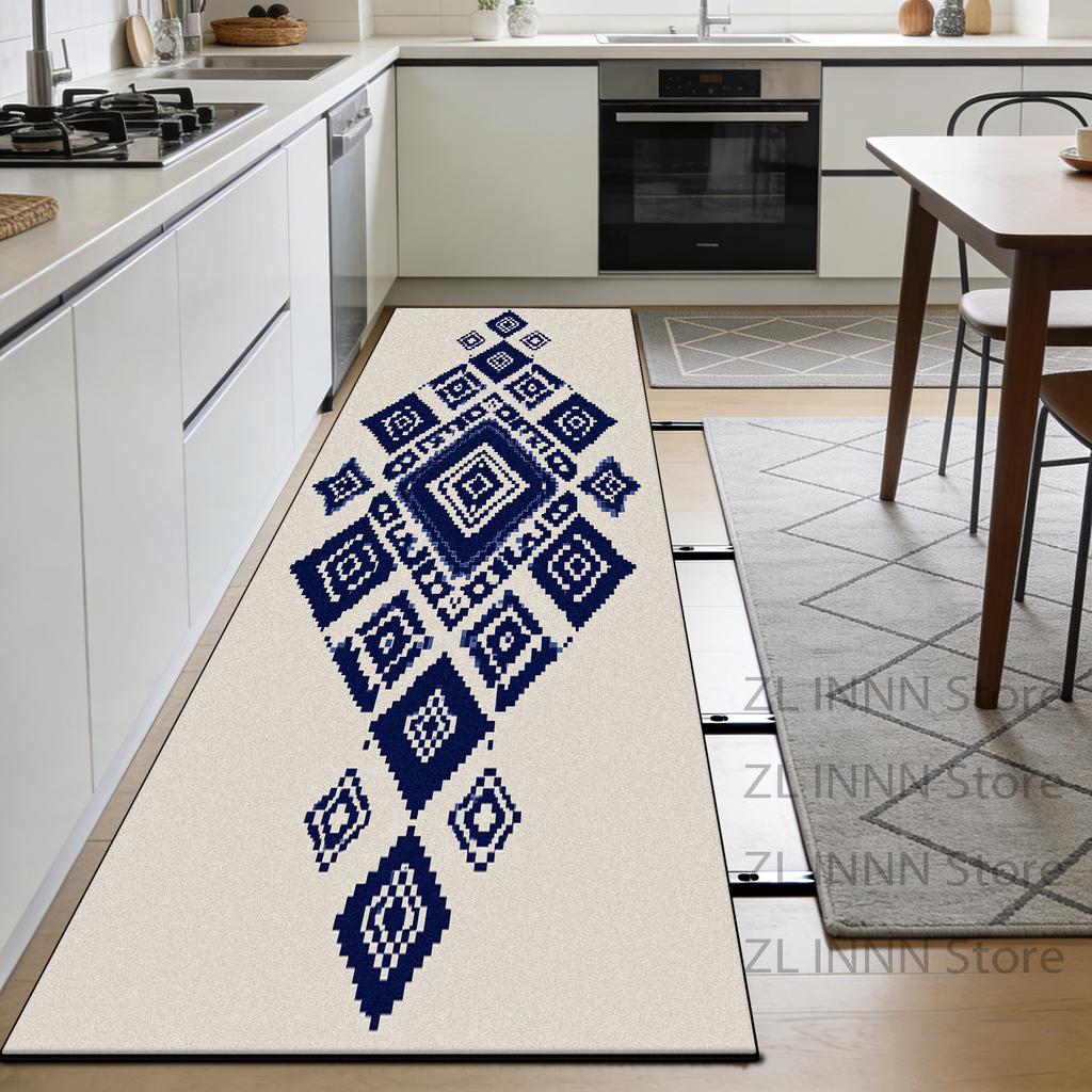 Navajo Geometric Kitchen Runner Carpet Luxury Decoration Living Room Long Rug Customizable Bedroom Bedside Washable Soft Mats