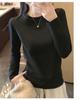 K2718 Women S Loose Fit Round Neck Long Sleeve Cotton T Shirt Basic Top
