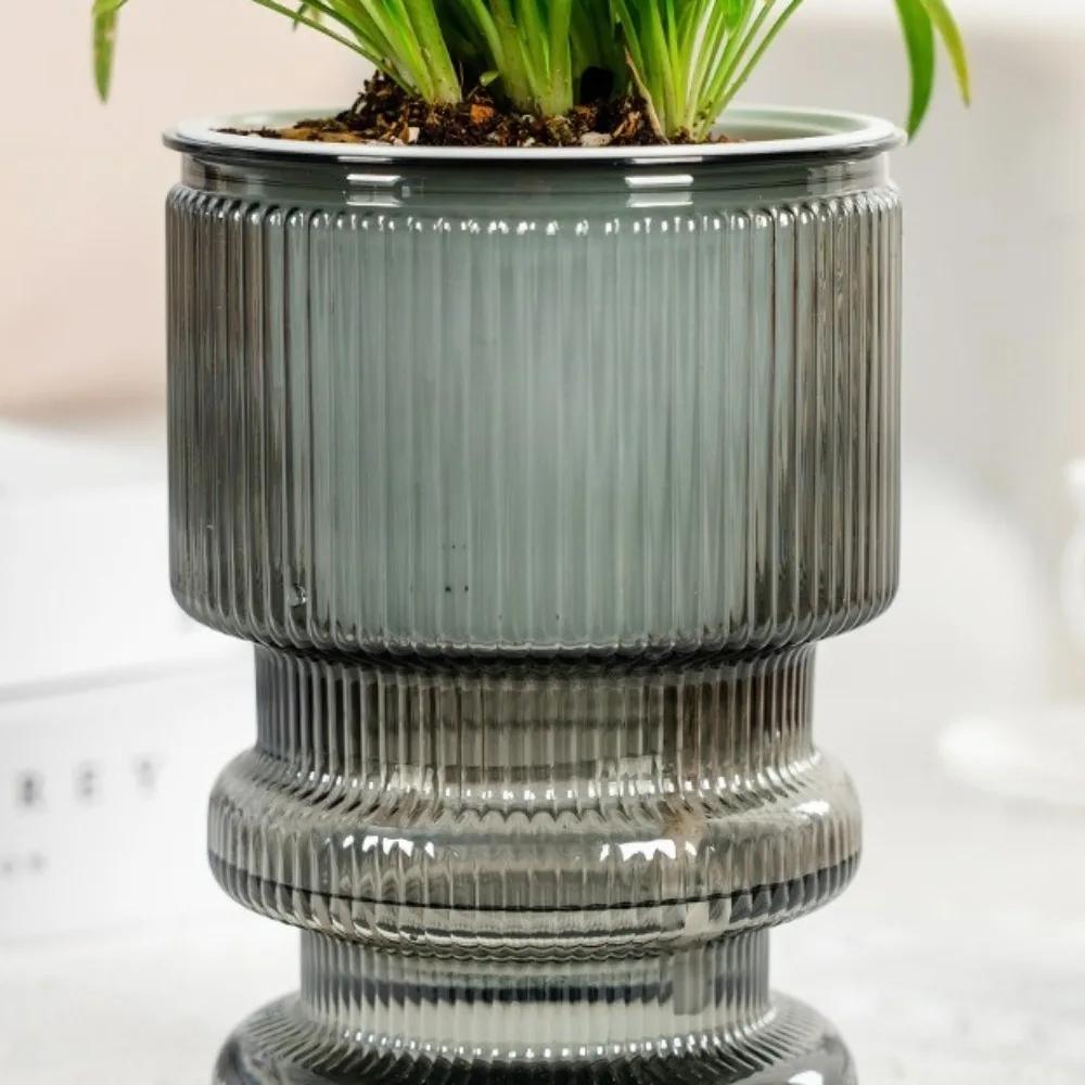 Creative Self Watering Hydroponic Plants Pot Plastic Removable Flowerpot Mini Succulent Planter Tabletop Vase