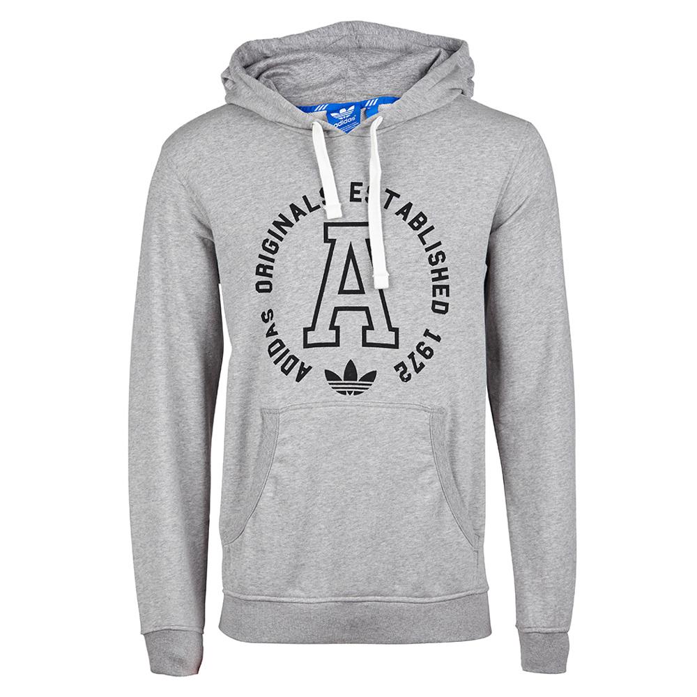 adidas Originals Men s Grey A Logo Print Hoodie M69889 S