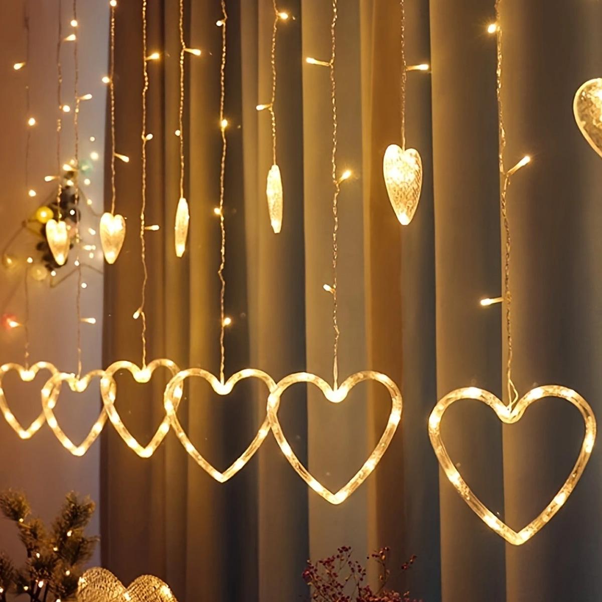 

Светодиодная гирлянда в форме сердца на батарейках, гирлянда, фестончатая лампа для спальни, украшения на День святого Валентина, свадебную вечеринку