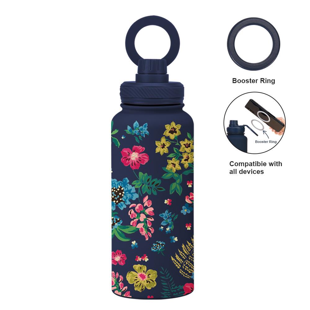 

Mobile Phone Magnetic Suction Bracket Water Cup Outdoor Large Capacity 1L Large Mouth Printing Stainless Steel Sports Kettle 1L