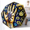 1pc Astrology Palmistry Symbols Automatic Folding Umbrella Compact Lightweight Travel Umbrella with 8-Rib Sturdy Frame, Windproof & Self073