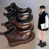 Winter Neuer Stil Jungen Kurzstiefel; Warme Prinzessinnen-Lederstiefel mit Fellfutter für Mädchen; Baumwollstiefel für mittelgroße und große Kinder