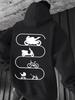 Men's Autumn and Winter New Hoodie with Motorcycle Scooter Bicycle Back Printed Pullover, Casual and Comfortable Sweatshirt