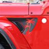 Seitenkotflügelentlüftungs-Kokospalmen-Aufkleber, vorgeschnittener schwarzer PVC-Aufkleber für Jeep Wrangler JL / Gladiator JT 2018-2024 Teile Zubehör-