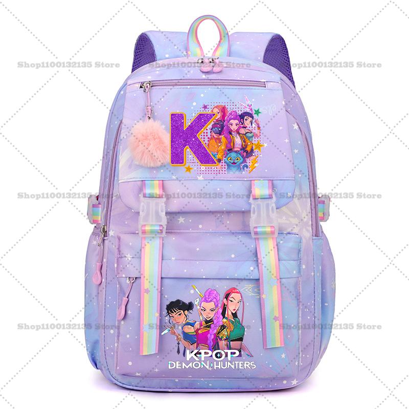 Beautiful Kpop Demon Hunters High Quality Backpack Students Anime Fashion Schoolbag Boys Girls Book Stationery Backpack School Supplies
