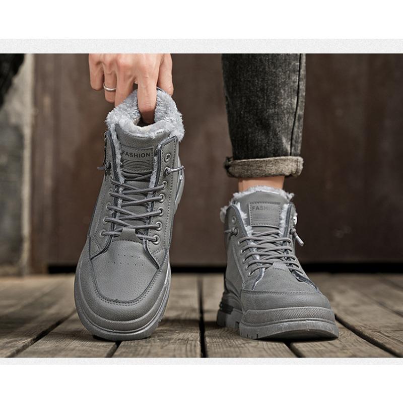 Men S Winter High Top Thermal Lined Work Boots Anti Slip Wear Resistant