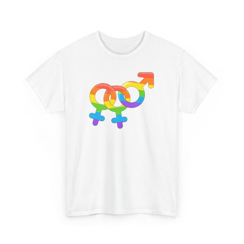 

Bisexual Symbol Unisex Tshirt Tops Tee, LGBT Pride Shirt, LGBTQ Emblem Clothing, Rainbow 4XL