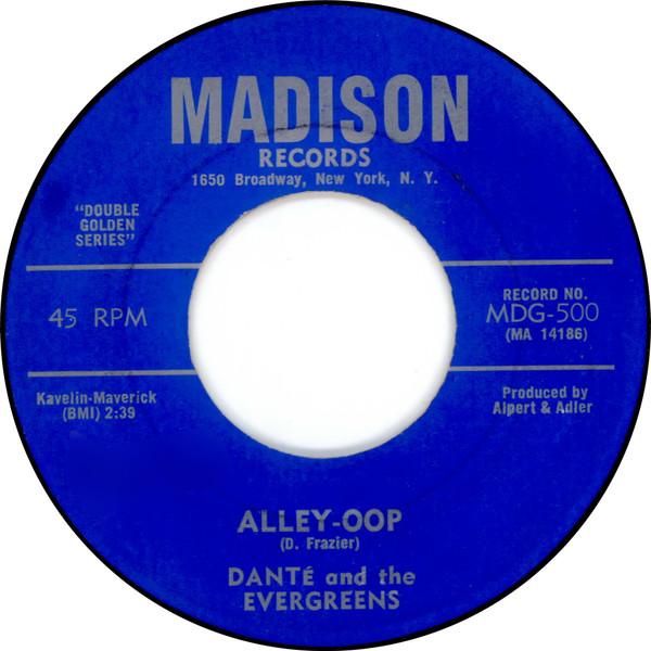 

7-дюймовая пластинка DANT THE EVERGREENS AlleyOop Time Machine MDG500 Madison Records США Рок Б/у