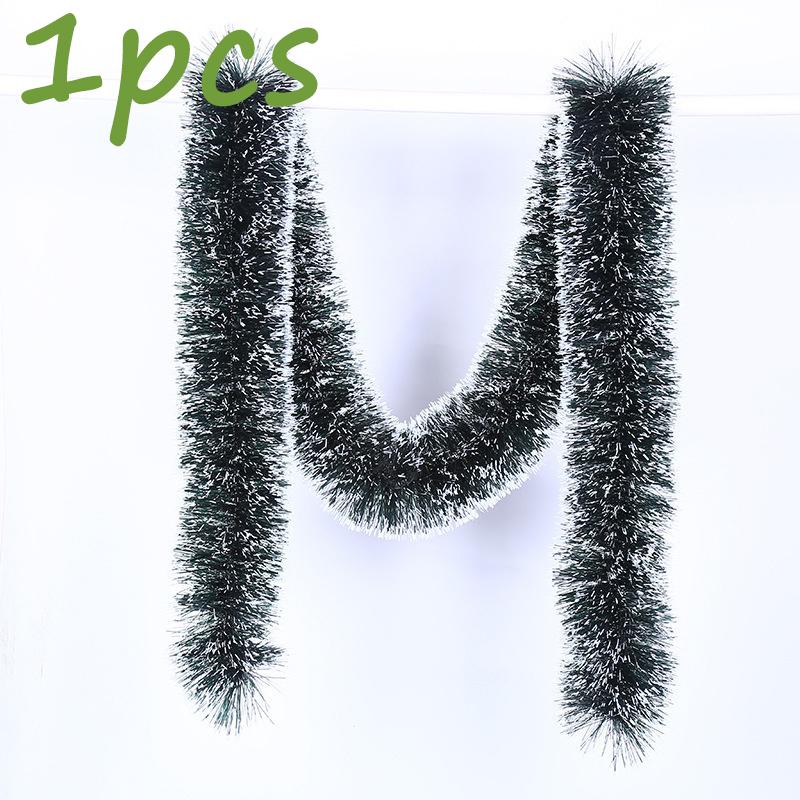 

1/2 шт. Різдвяна гірлянда 2 м Зелена з білим краєм Лозові стрічки Гірлянда DIY Прикраси для Різдвяної ялинки Домашня Фестивальна Вечірка Декор