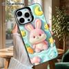 Phone Case: 2D Flat Design, Suitable for iPhone 18 17 16 15 14 13 Pro, Pink Little Bunny, Perfect Christmas and Halloween Holiday Gift