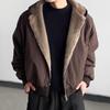 American High Street Hooded Cotton Jacket - Men's Winter Fur Collar Outerwear