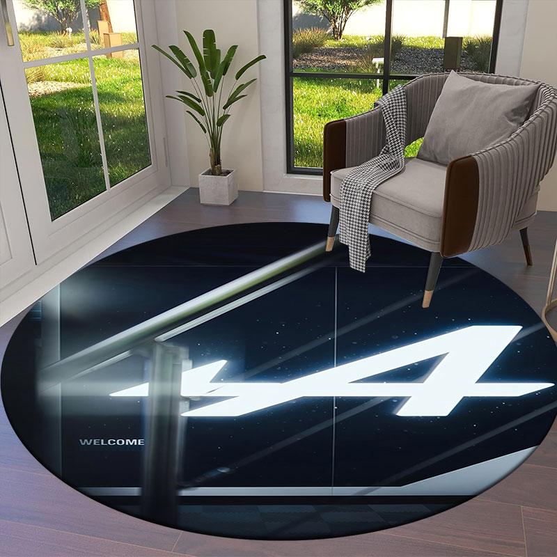 Alpine F1 Round Area Rug,Carpet Rug for Living Room Bedroom Sofa Playroom Decor,Non-slip Floor Mat