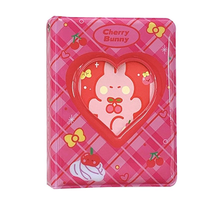 

3-дюймовый милый фотоальбом Love Heart Hollow Kpop Card Binder держатель для удостоверения личности фотокарточки 40 карманов именные карточки органайзер для хранения книг