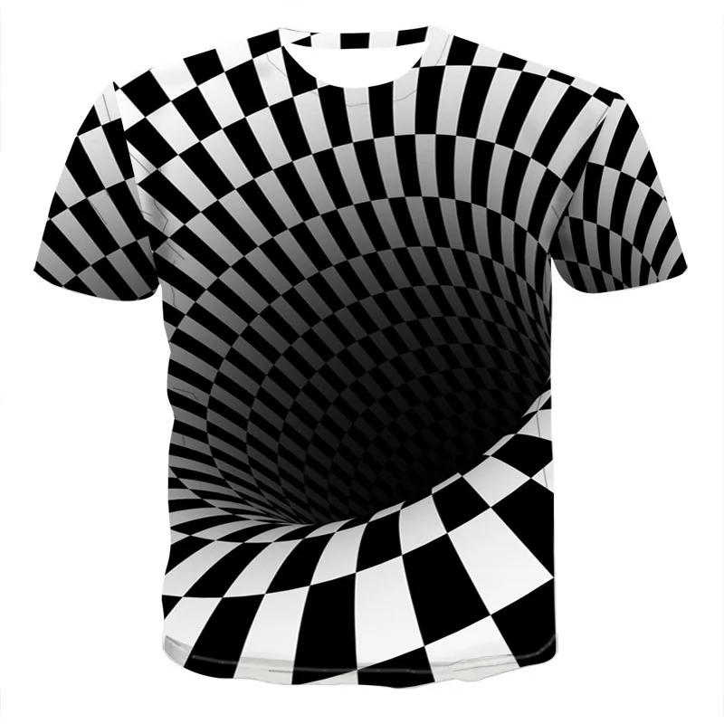 Men's oversized loose retro fashion fun and affordable round neck 3D printed T-shirt