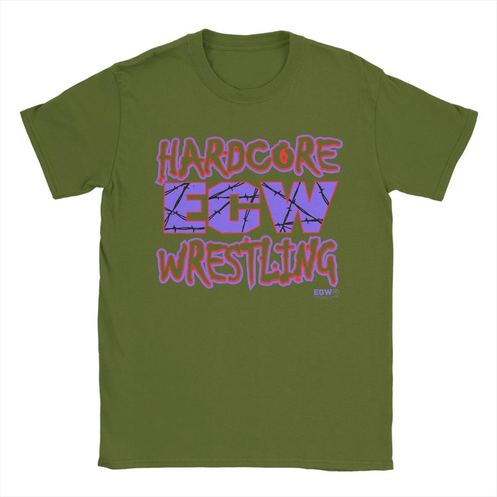 Ecw Hardcore Wrestling Maglietta in Cotone da Uomo Estiva Magliette Retro Y2K Comode T-shirt alla Moda Top Oversize Personalizzati Fai-da-Te