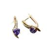 Purple Gold-Plated Rose Gold Purple Stone Stud Earrings French Mysterious Romantic Foreign Style Earrings