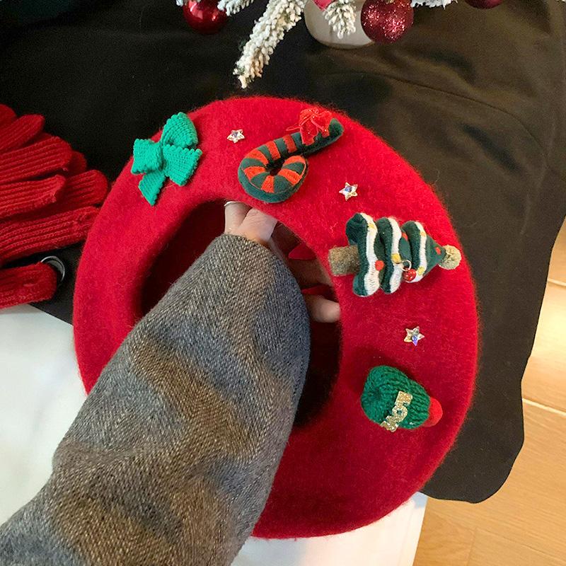 1PC Mütze Winter weiblich Herbst Geschenk Weihnachten Vintage Red Hat Day Frauen weiblich warm