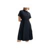 Fila Vestido Blanco Sencillo Casual Diario Cómodo Definido en la Cintura con Botones Color Sólido Versátil Manga Corta Vestidos de Mujer Legendary-Blue F11W523301FNV