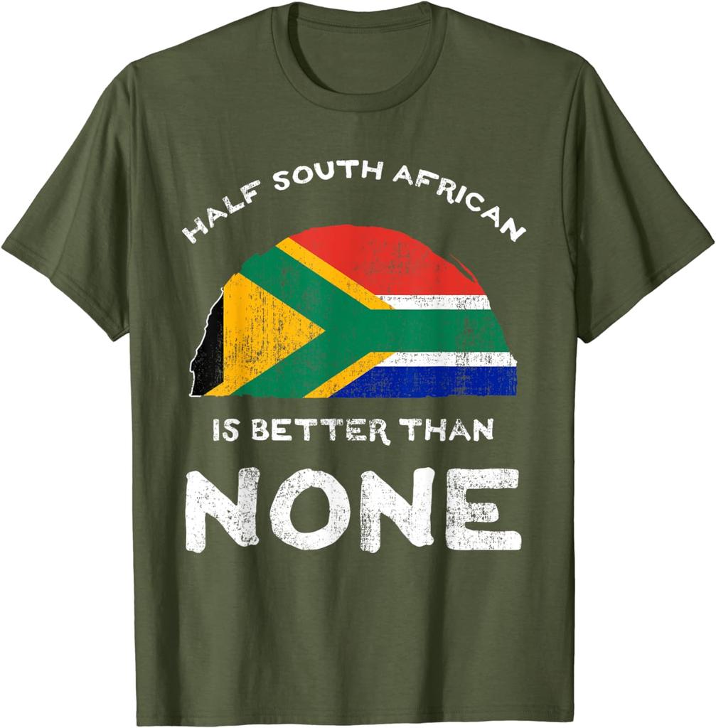 Halb Südafrikanisch ist besser als gar nicht RSA Heritage DNA T-Shirt Südafrikanische Flagge Druck Pride Party T-Shirt Unisex Streetwear