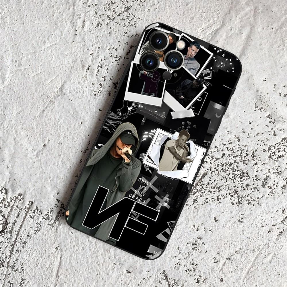 Coque de téléphone Rapper NF pour iPhone 16 15 14 13 12 11 Pro Max Xr X Xs Mini 8 Plus SE 2022 Noir Silicone Souple